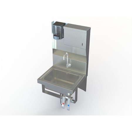 Aero Manufacturing Heavy Duty NSF Hand Sink W/ Soap, Towel, Knee Valves, Spout, Drain HSKT